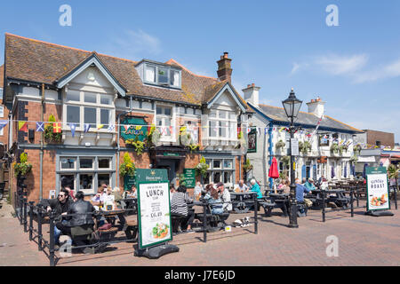 The Jolly Sailor and Lord Nelson Pubs on seafront,  Town Quay, Poole, Dorset, England, United Kingdom Stock Photo