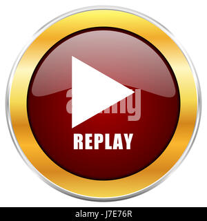 Replay icon. Internet button on white background Stock Photo - Alamy
