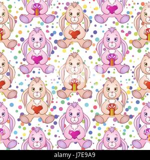 Rabbits, seamless background Stock Vector