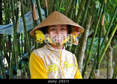 Smiling Vietnamese woman, Can Tho, Vietnam Stock Photo