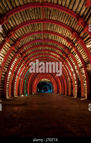 Entrance Tunnel of underground Salt Cathedral - Zipaquira, Colombia Stock Photo