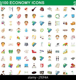 100 economy icons set, cartoon style Stock Vector Image & Art - Alamy
