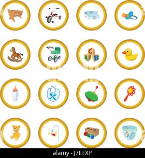 Baby cartoon icon circle Stock Vector