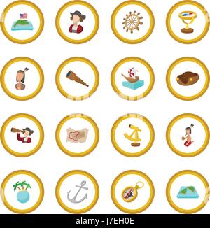 Happy Columbus Day icon circle Stock Vector