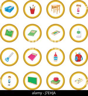 Back to school icon circle Stock Vector