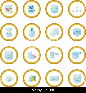 Data base icon circle Stock Vector
