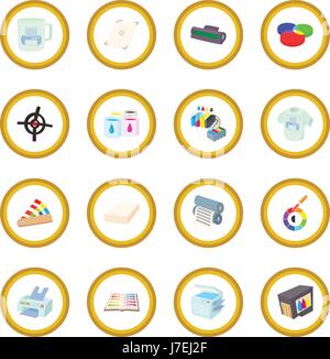Printing icon circle Stock Vector