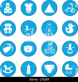 Baby icon blue Stock Vector