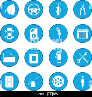 Car service maintenance icon blue Stock Vector