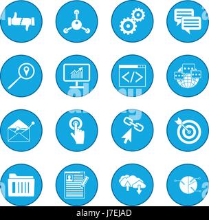 Seo web icon blue Stock Vector