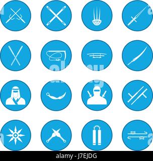 Ninja icon blue Stock Vector