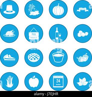 Thanksgiving day black icon blue Stock Vector