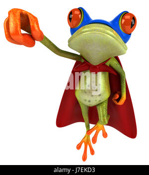 animal green illustration frog hero superhero red environment enviroment Stock Photo