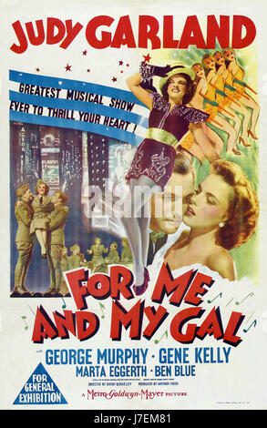 FOR ME AND MY GAL Poster for the 1942 MGM film musical with Judy Garland and Gene Kelly Stock Photo