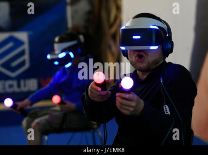 Prague, Czech Republic. 24th May, 2017. Two-day virtual and augmented reality festival VR Fest in Prague, Czech Republic, May 24, 2017. Credit: CTK/Alamy Live News Stock Photo