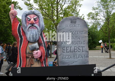 Berlin, Germany. 24th May, 2017. Protests at the German Protestan Kirchtag in Berlin, Germany Credit: Markku Rainer Peltonen/Alamy Live News Stock Photo