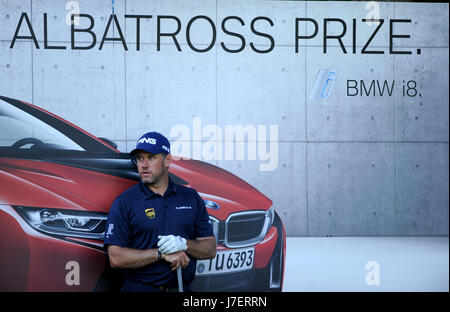 Virginia Water, Surrey, UK. 24th May, 2017. Lee Westwood (ENG) during the Pro-Am event prior to the European Tour BMW PGA Championship on re-modelled West Course at the Wentworth Club, Surrey. © David Partridge / Alamy Live News Stock Photo