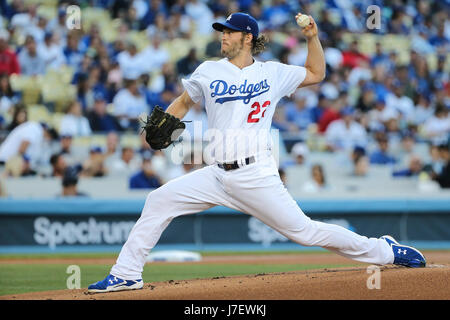 Los Angeles, CA, USA. 24th May, 2017. Los Angeles Dodgers starting pitcher Clayton Kershaw #22 makes the star for the Dodgers in the game between the St. Louis Cardinals and the Los Angeles Dodgers, Dodger Stadium in Los Angeles, CA. Peter Joneleit /CSM/Alamy Live News Stock Photo