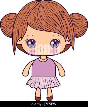 Beautiful Girl Kawaii Character Stock Vector Art