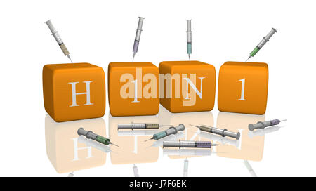 isolated word illustration flu vaccine syringe injection doctor physician medic Stock Photo