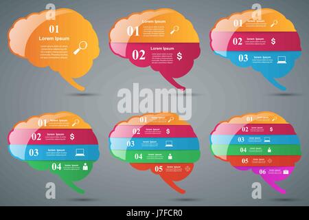 Brain infographic and business icon. Stock Vector