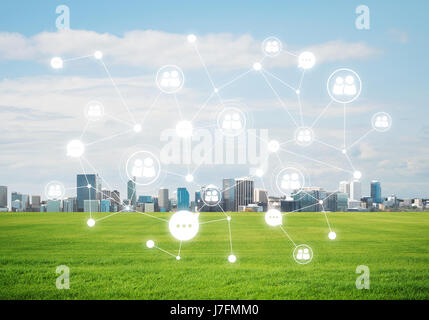 Networking and social communication as means for effective business strategy Stock Photo