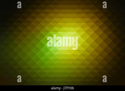 Green brown yellow black abstract geometric background with rows of triangles Stock Vector