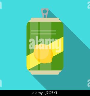 Lemonade Cans Bottle Template in Modern Flat Style Isolated on W Stock Vector