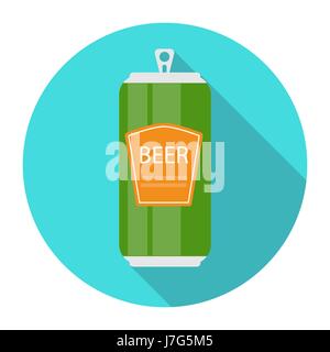 Beer Bottle Template in Modern Flat Style Icon on White. Materia Stock Vector