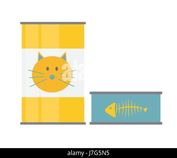 Pet Food Can Template in Modern Flat Style Icon. Material for De Stock Vector