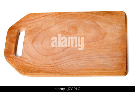 Wooden cutting board isolated on white background Stock Photo