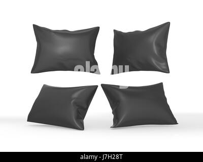 Black blank  boudoir pillow with clipping path Stock Photo