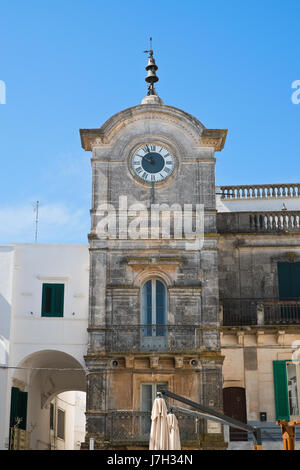 Clocktower of Cisternino. Puglia. Italy. Stock Photo