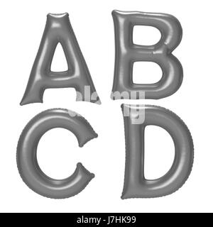 Silver alphabet foil balloon set with clipping path Stock Photo