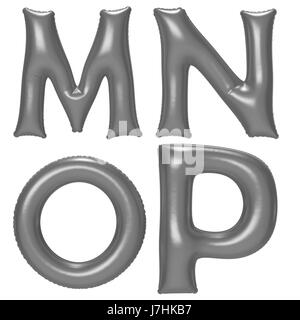 Silver alphabet foil balloon set with clipping path Stock Photo