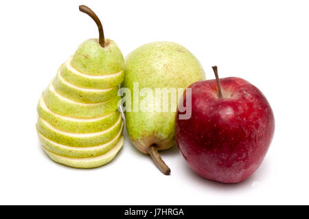 vitamine fruit apples apple pear bulb food aliment health vitamine green skin Stock Photo
