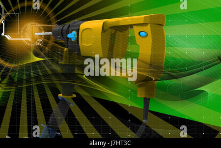 tool job graphics colour industry illustration electric imagination work Stock Photo