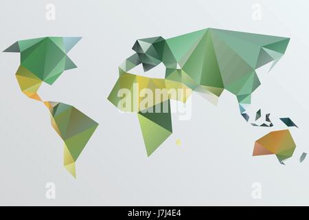Triangle world map vector illustration. Stylize world map, technology concept Stock Vector