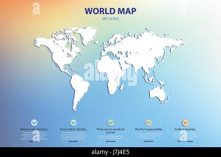 World map silhouette illustration, vector elements with icon. World map white silhouette Stock Vector
