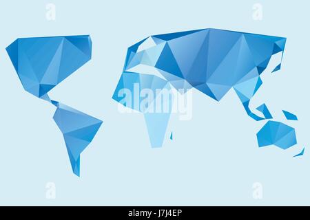 Triangle world map vector illustration. Stylize world map, technology concept Stock Vector