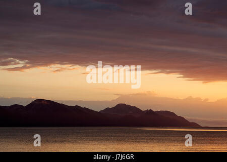 Sunset on the Neretva River delta, Croatia Stock Photo