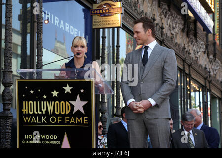 Anna Faris and Chris Pratt attending the Walk of Fame Star for Chris Pratt ceremony on the Hollywood Walk of Fame in Los Angeles, California.  Featuring: Anna Faris, Chris Pratt Where: Los Angeles, California, United States When: 21 Apr 2017 Credit: Nicky Nelson/WENN.com Stock Photo