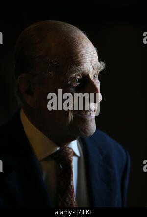 The Duke of Edinburgh hosts the Duke of Edinburgh's Award gold award presentations at Hillsborough Castle in Co Down. Stock Photo