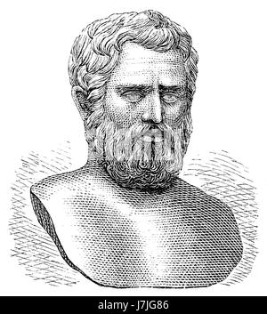 Thales of Miletus (624-546 BC) was a pre-Socratic Greek philosopher,  mathematician, astronomer, the first identifiable scientist and one of the  Seven Sages of Greece. Thales attempted to explain natural phenomena  without reference