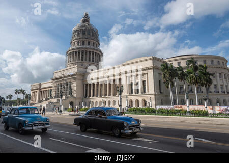 Classic Cars in Havana, Cuba Stock Photo