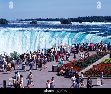 Tourists viewing the Niagara Falls ,Ontario ,Canada Stock Photo