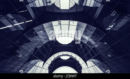 Round glass interior building Stock Photo