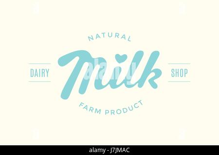 Lettering Milk, hand written design for brand Stock Vector