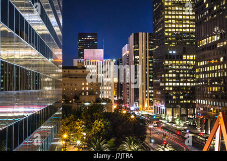 Nights in Downtown Los Angeles Stock Photo