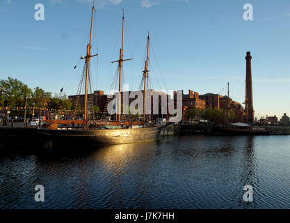 The Kathleen & May Schooner In Canning Dock, Part Of The Albert Dock Complex. Stock Photo